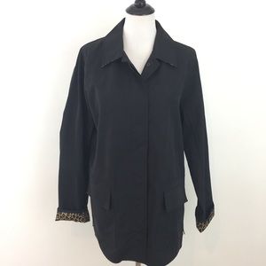 Dennis Basso Jacket Black Button Front NWT